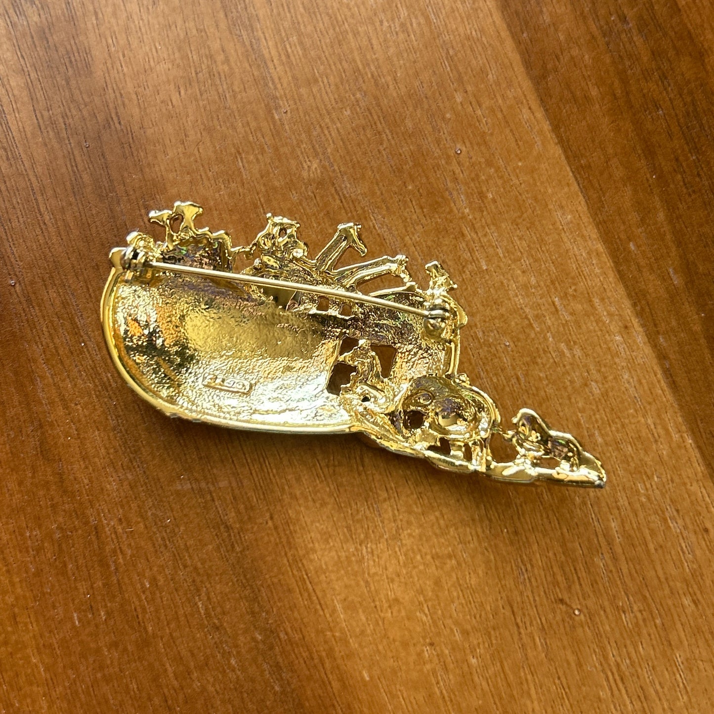 Vintage JJ Noah’s Ark Brooch | Gold Tone 3D Biblical Animal Pin | Signed Jonette Jewelry