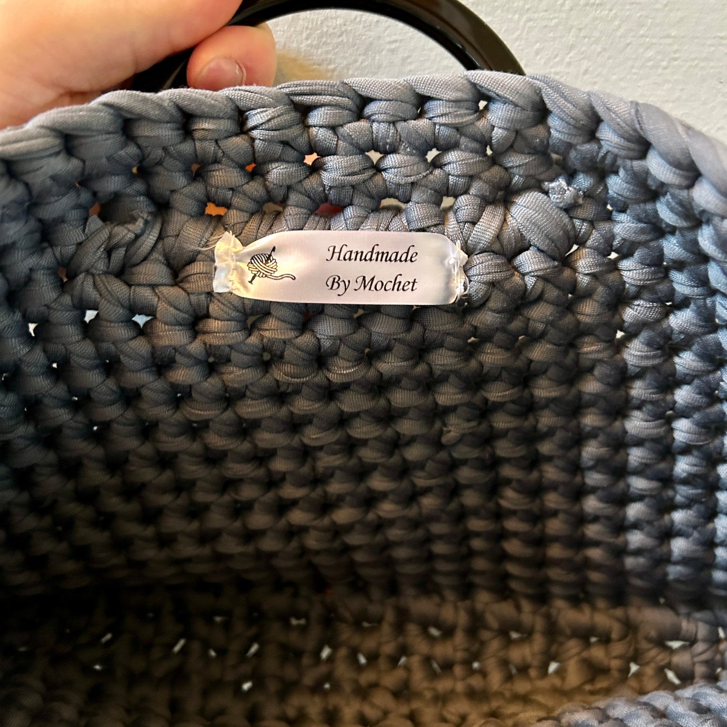 Handmade By Mochet Grey Chunky Crochet Knit Bag