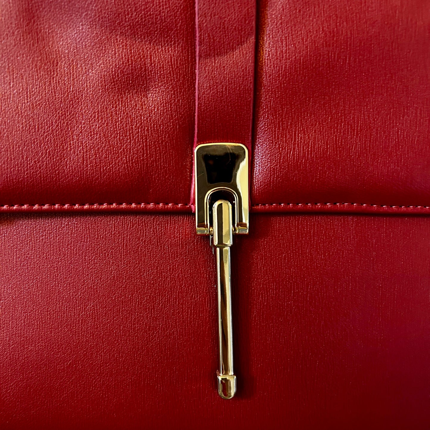 JustFab Red Faux Leather Structured Shoulder Bag