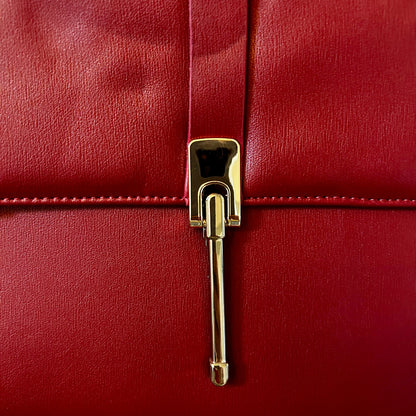 JustFab Red Faux Leather Structured Shoulder Bag