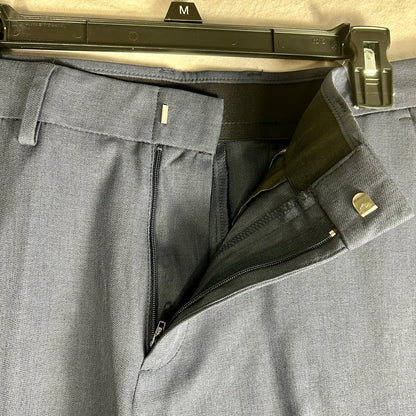 NWT Haggar Men's Super Flex Waistband Dress Pants, 32x30 Navy Blue, Straight Fit