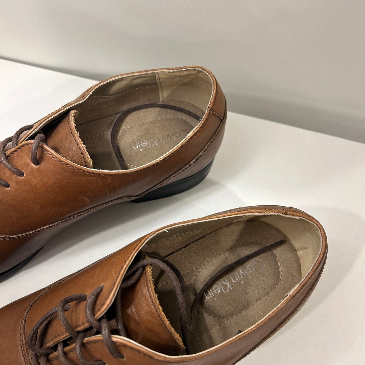 Calvin Klein Men's Bram Diamond Cap-Toe Oxford Shoes - Tan Brown - Size 11