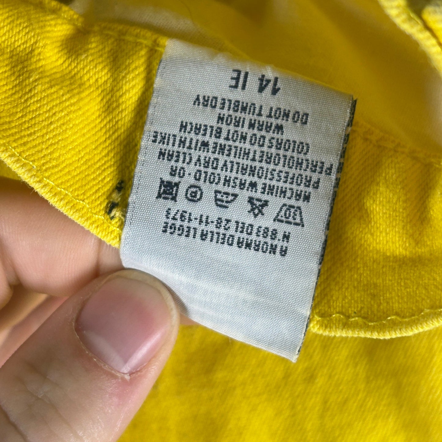 Vintage Versace Jeans Couture Men’s Size 26 Yellow High-Waisted Denim Jeans