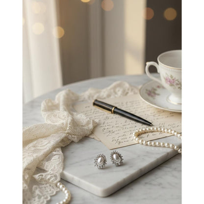 Vintage-Style Faux Pearl & Crystal Halo Stud Earrings