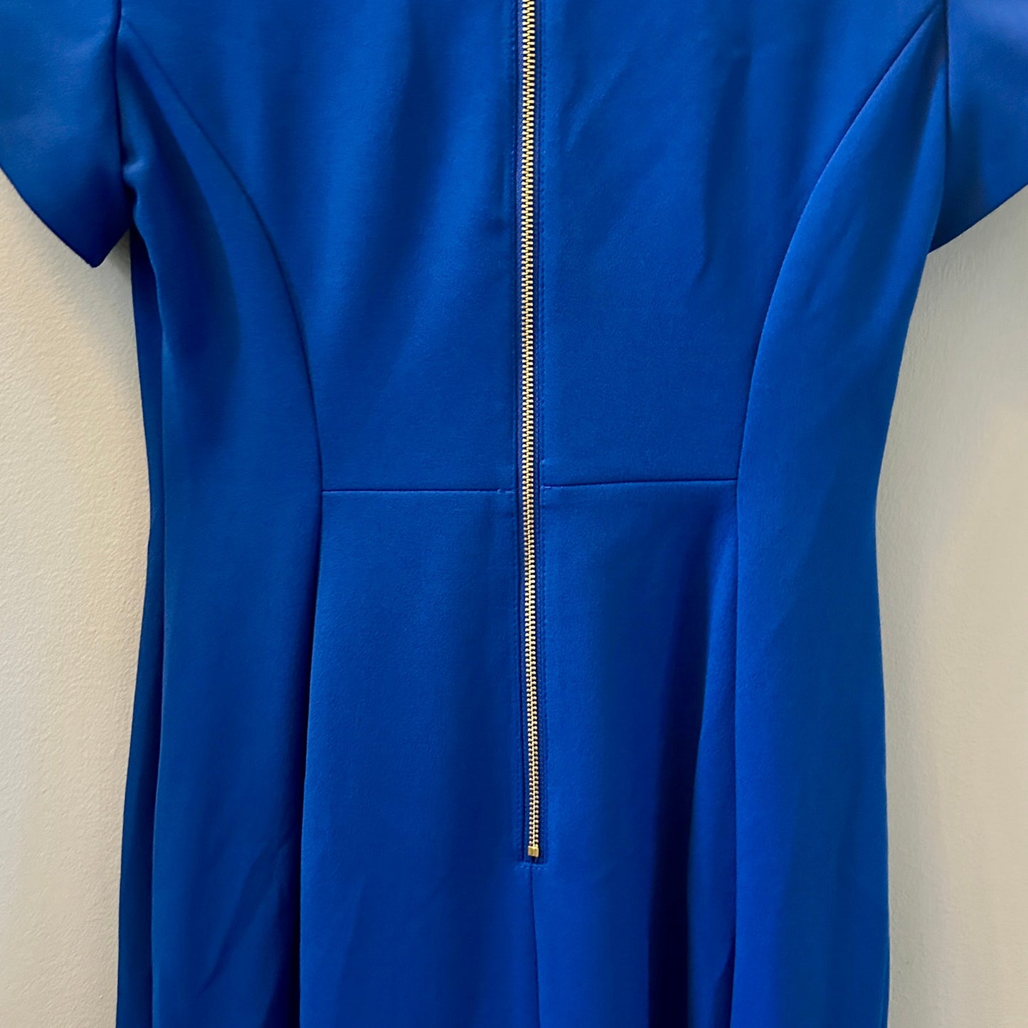 Calvin Klein Royal Blue Sheath Dress Size 4 Tulip Cap Sleeve