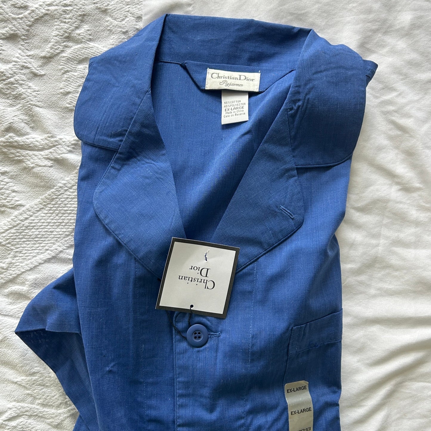 NWT Christian Dior Men's XL Blue Pajama Top | Deadstock Luxe Loungewear