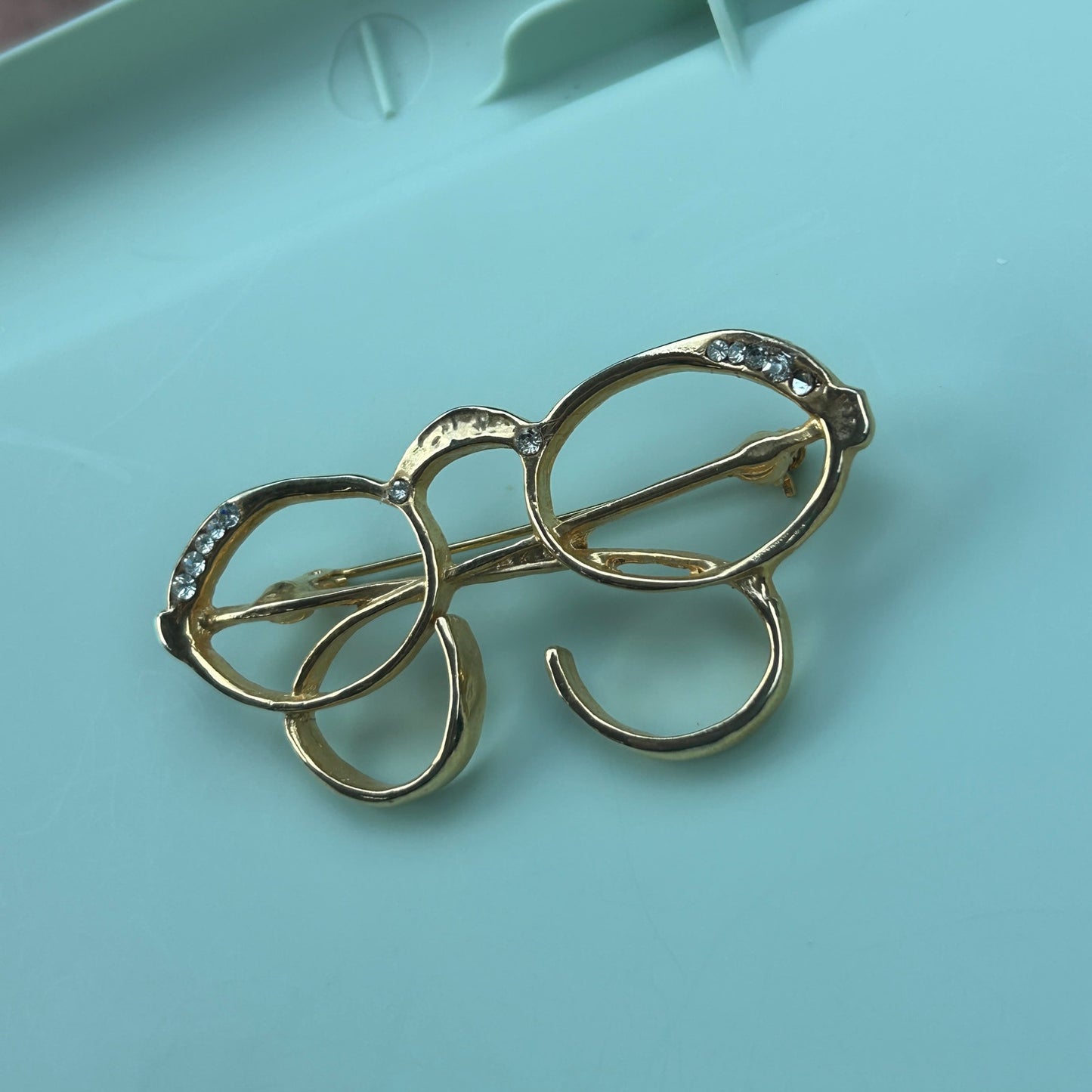 Vintage Gold Tone Eyeglasses Spectacles Brooch - Librarian Teacher Jewelry
