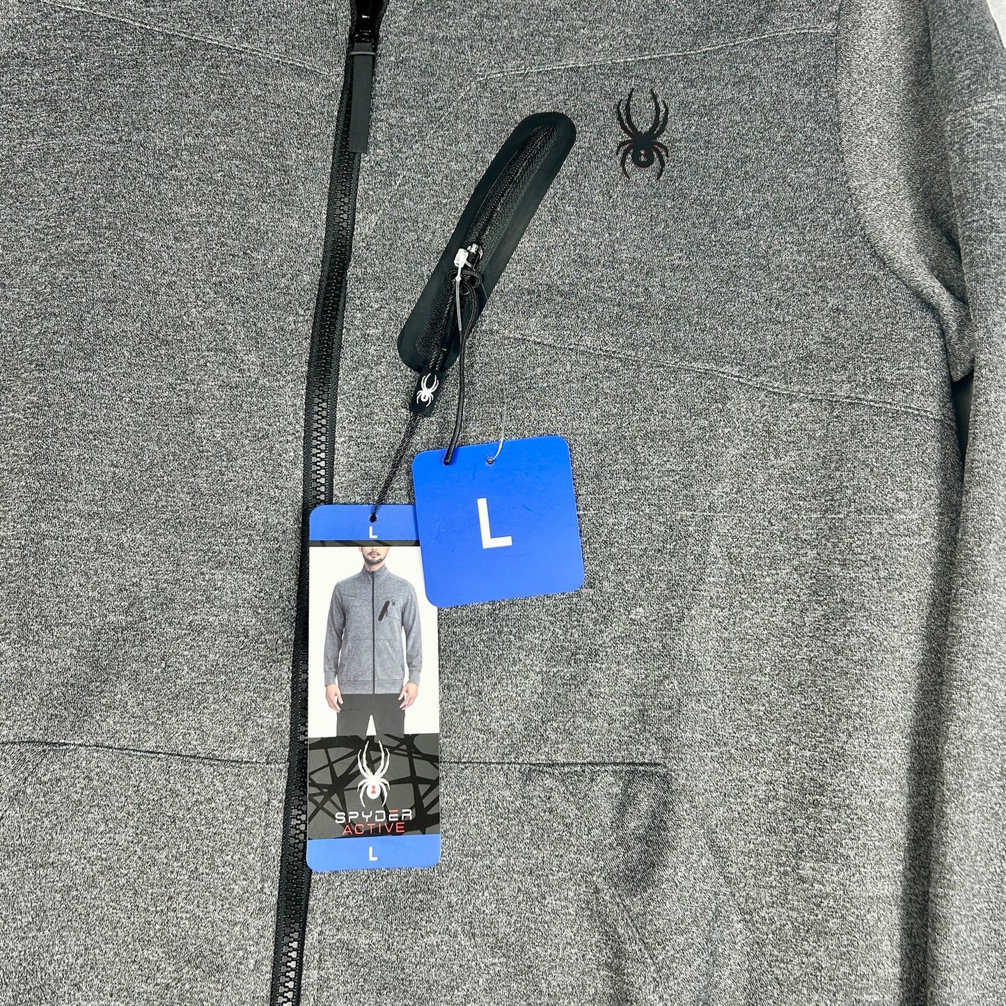 Spyder Men's Large Gray Full-Zip Jacket - NWT Performance Technical Shell
