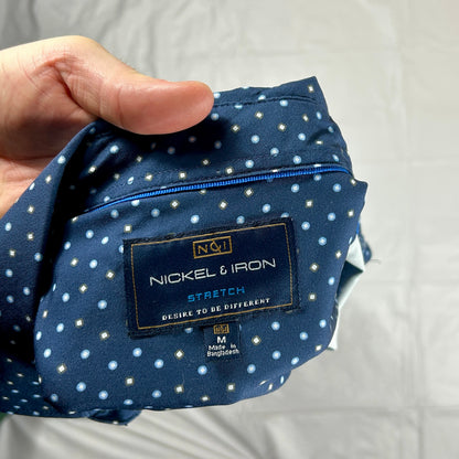 NWT Nickel & Iron Performance Stretch Button Down Shirt Size M, "Insignia Blue"