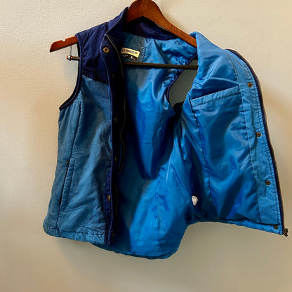 Magellan Outdoors Women's Medium Vest Blue Corduroy Zip
