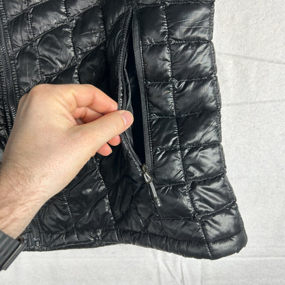 The North Face Women's Large Black Puffer Vest - 700 Down Fill Nuptse Style Winter Shell