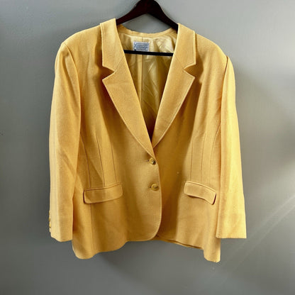 Pendleton Yellow 100% Virgin Wool Women's Blazer Jacket Size 16