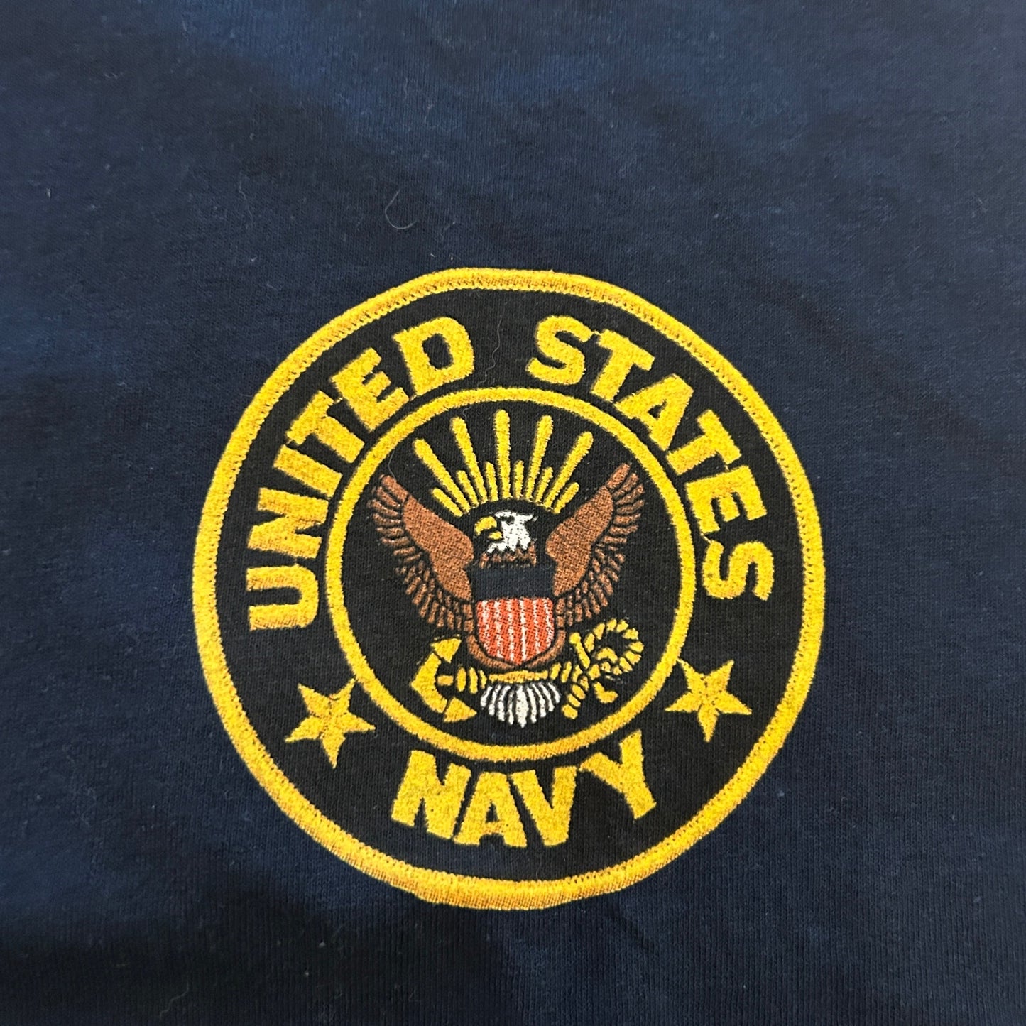 United States Navy Logo T-Shirt, 2XL, Two-Sided USA Flag Graphic, NWT